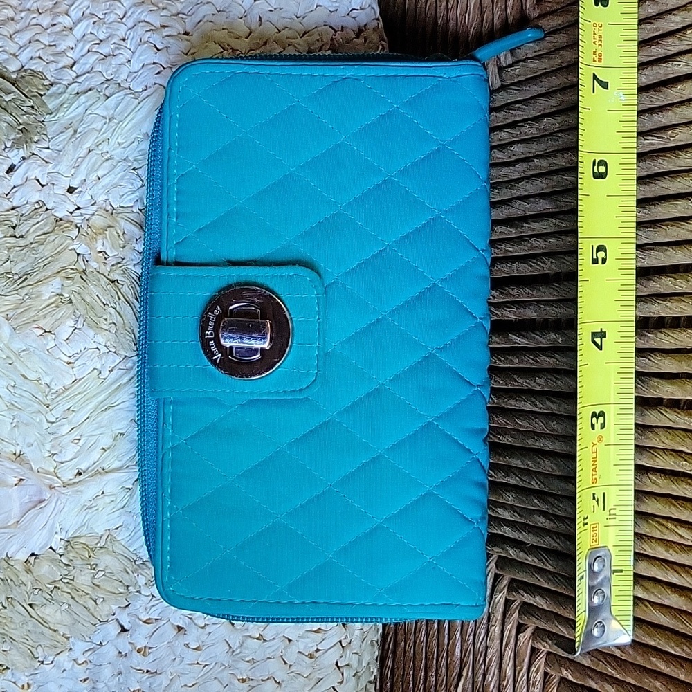 Vera Bradley teal wallet/clutch with turn lock closure